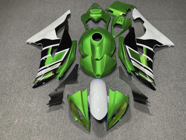 2008-2016 Green Black and White OEM Style R6 Fairings