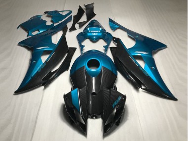 2008-2016 Light Blue w Carbon Fiber Style R6 Fairings