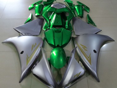 2009-2011 Matte Silver & Green R1 Fairings