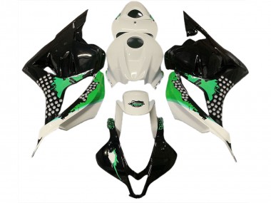 2009-2012 Gloss White & Green Splatter CBR600RR Fairings