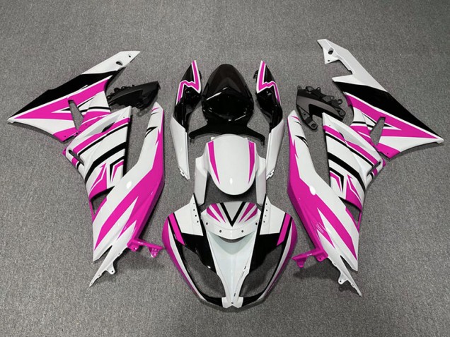 2009-2012 Pink White and Black Zag ZX6R Fairings