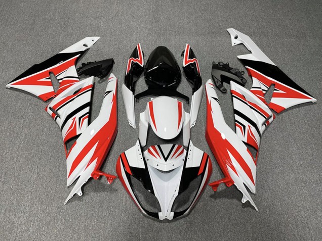 2009-2012 Red White and Black Zag ZX6R Fairings