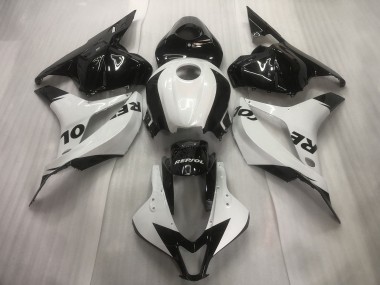 2009-2012 White / Black Repsol Plain CBR600RR Fairings