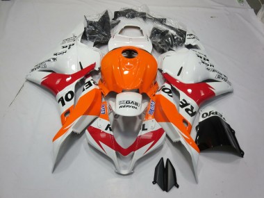 2009-2012 White Orange Repsol CBR600RR Fairings