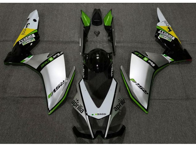 2010-2015 Silver Pirelli & Green RSV4 1000 Fairings