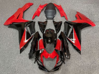 2011-2024 Deep Red and Gloss Black GSXR 600-750 Fairings