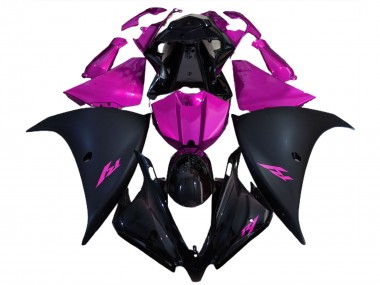 2012-2014 Matte Black and Pink R1 Fairings