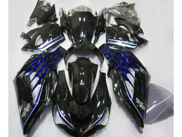 2012-2021 Gloss Black & Blue ZX14R Fairings