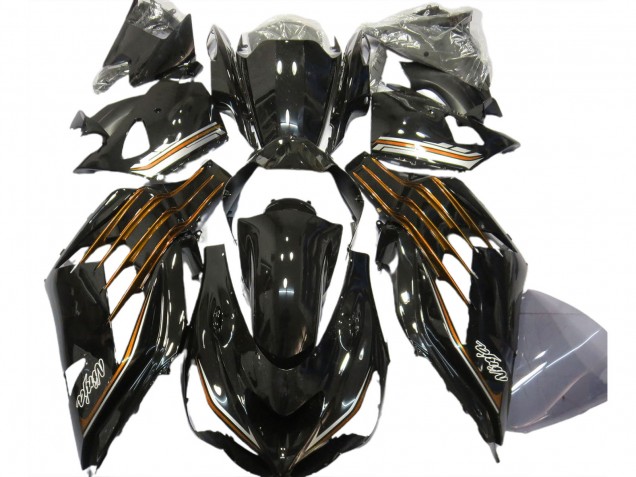 2012-2021 Gloss Black & Orange ZX14R Fairings