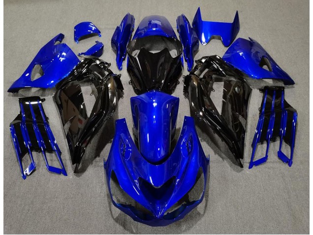 2012-2021 Gloss Blue and Black ZX14R Fairings