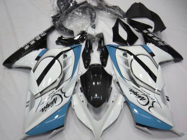 2013-2018 Gloss White & Light Blue Ninja 300 Fairings