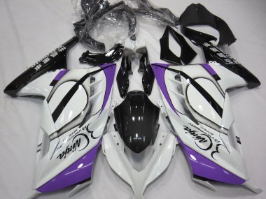 2013-2018 Gloss White & Purple Ninja 300 Fairings