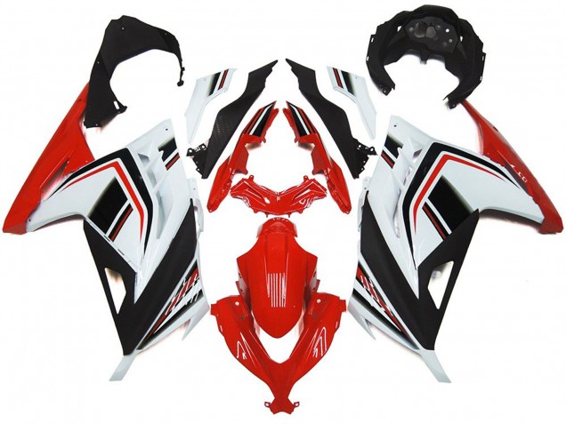 2013-2018 Red White and Gloss Black Ninja 300 Fairings