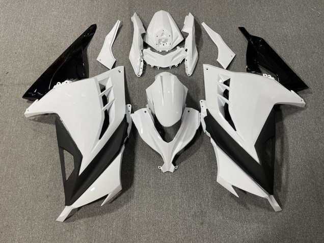 2013-2018 White and Black Sharp Gloss Ninja 300 Fairings