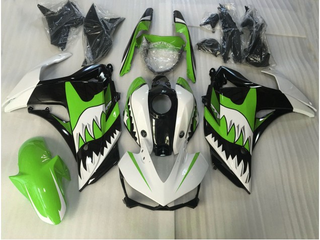 2015-2018 Lime Green and White Shark R3 Fairings