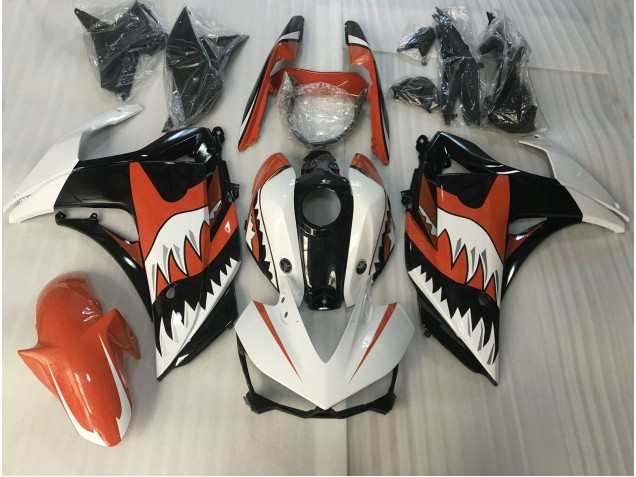 2015-2018 Orange and White Shark R3 Fairings