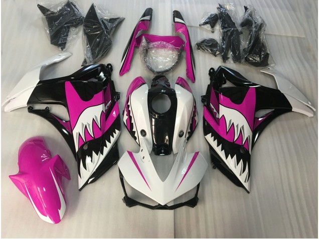 2015-2018 Pink and White Shark R3 Fairings