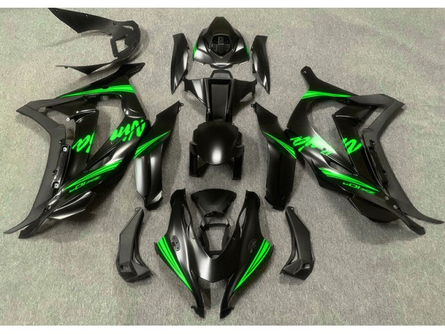 2016-2019 Satin Black & Green ZX10R Fairings