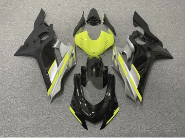 2017-2021 Black with Floro Yellow R6 Fairings