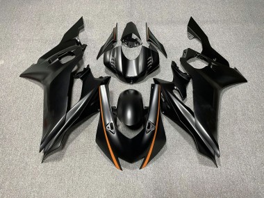 2017-2021 Matte Black & Orange Accents R6 Fairings