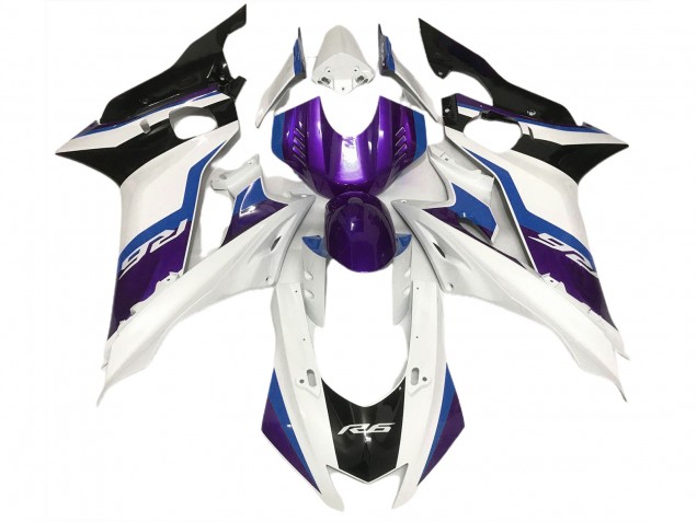 2017-2021 Purple and Gloss White R6 Fairings