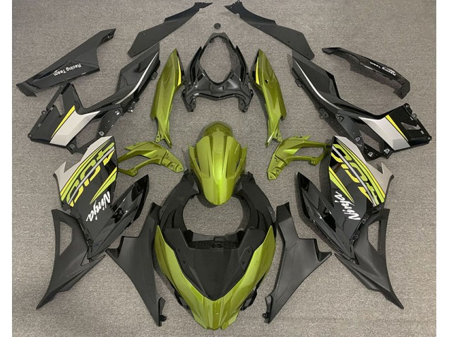 2018-2023 Liquid Yellow and Grey Ninja 400 Fairings