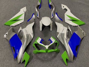 2019-2023 Gloss Green Blue and Silver ZX6R Fairings