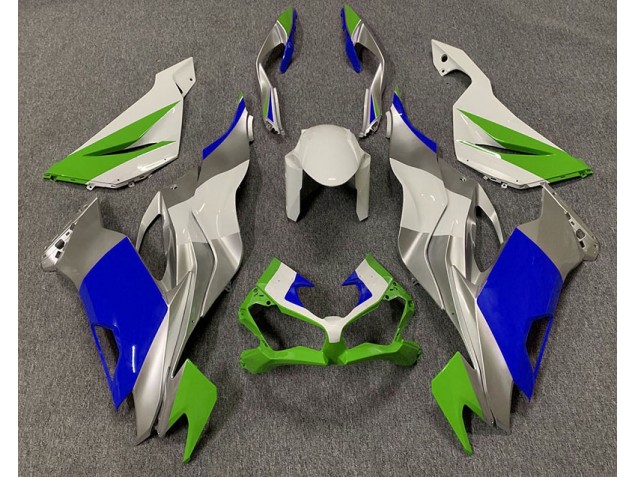 2019-2023 Gloss Green Blue and Silver ZX6R Fairings