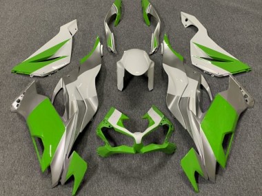 2019-2023 Gloss Green White and Silver ZX6R Fairings