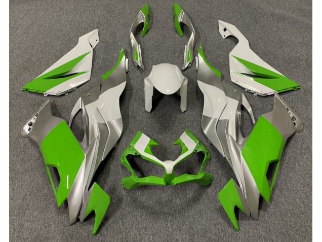 2019-2023 Gloss Green White and Silver ZX6R Fairings